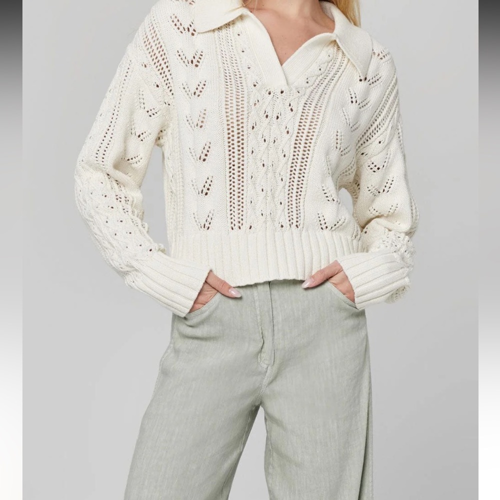 Alp n Rock Karin Polo Sweater in SAGE / medium